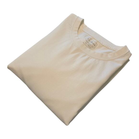 LL Bean Mens Long Sleeve Traditional Fit Tshirt Size XL Regular White Crew Neck - Picture 1 of 10